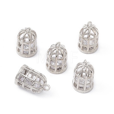 Brass Micro Pave Cubic Zirconia Pendants ZIRC-P100-01P-1