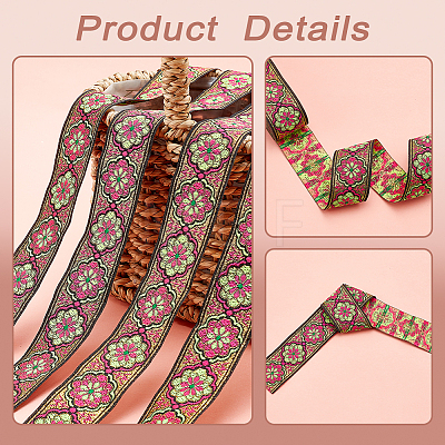 Ethnic Style Embroidery Polyester Ribbons OCOR-WH0070-10F-08-1