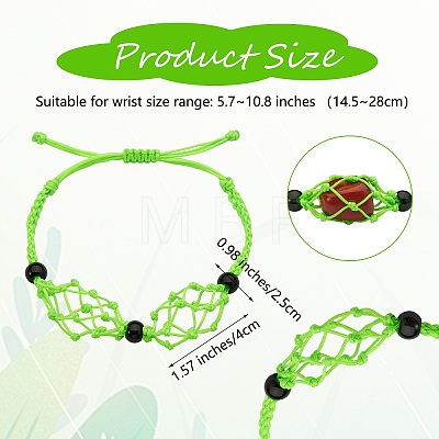 Adjustable Braided Nylon Cord Macrame Pouch Bracelet Making AJEW-SW00013-03-1