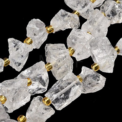 Raw Rough Natural Quartz Crystal Beads Strands G-Z131-J01-01-1