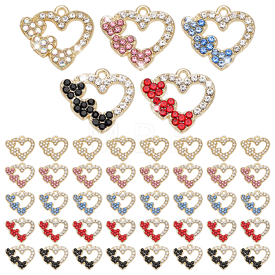 40Pcs 5 Colors Alloy Pendants FIND-GA0008-63-1