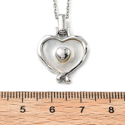 Heart 304 Stainless Steel Cat Eye Pendant Necklaces for Women NJEW-D288-06P-1