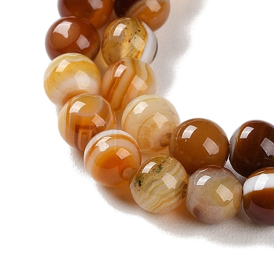 Natural Striped Agate/Banded Agate Beads Strands G-Z060-A01-A09-1