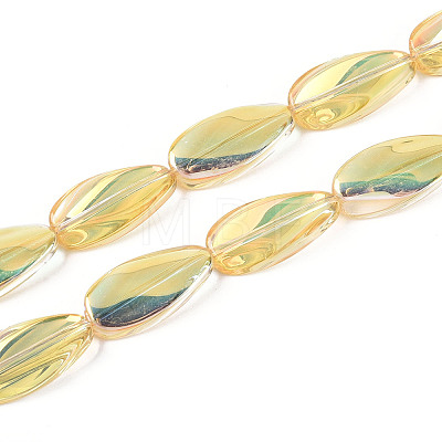 Electroplate Transparent Glass Beads Strands EGLA-N055-02C-1