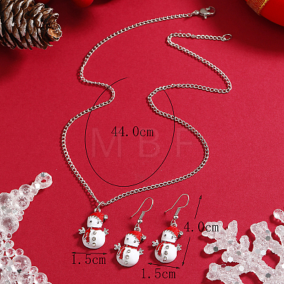 Christmas Alloy Enamel Dangle Earrings & Pendant Necklaces Sets for Women QO4736-1-1