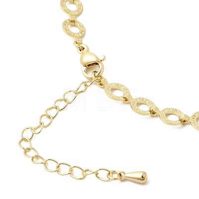 Brass Textured Ring Link Chain Bracelet Making MAK-K024-14G-1