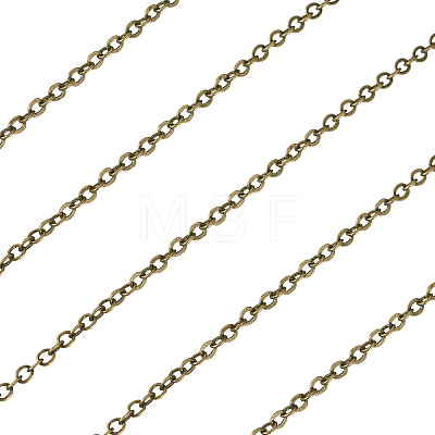 Brass Coated Iron Flat Cable Chains CH-TAC0007-01AB-1