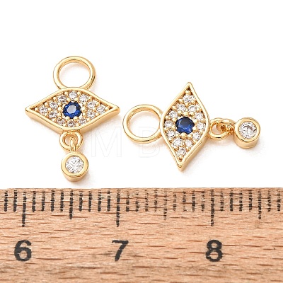Brass Micro Pave Marine Blue Cubic Zirconia Charms CU-K002-18G-1