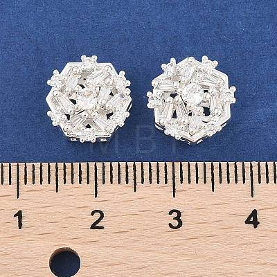 Rack Plating Brass Micro Pave Cubic Zirconia Beads KK-F879-06S-1