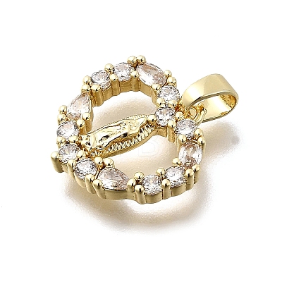 Brass Micro Pave Cubic Zirconia Charms KK-P336-01A-G-1