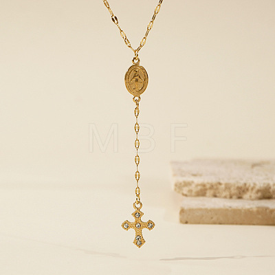 Vintage 306 Stainless Steel Crystal Rhinestone Rosary Bead Necklaces BS0386-1
