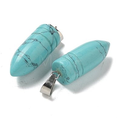 Synthetic Turquoise Pointed Pendants G-B127-18P-02-1