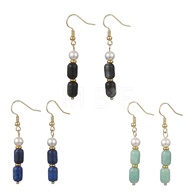 Gemstone Dangle Earrings for Women EJEW-JE07211-1
