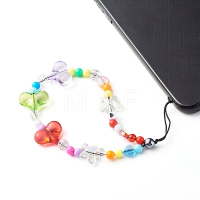 Opaque Acrylic Beads and Eco-Friendly Transparent Acrylic Beads Mobile Straps HJEW-JM00558-1