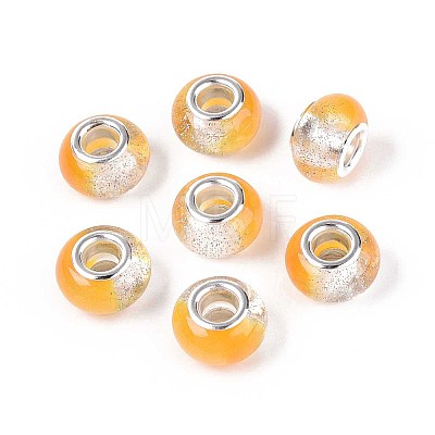 Transparent Resin Rondelle European Beads RESI-N044-02J-1