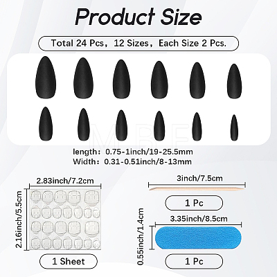 1 Bag ABS Plastic Press On False Nails MRMJ-CP0001-62-1