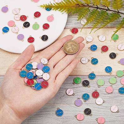 90Pcs 9 Colors Alloy Enamel Pendants ENAM-SZ0001-54D-1