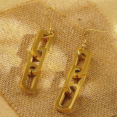 Stainless Steel Chain Charm Dangle Earrings OG9507-1-1