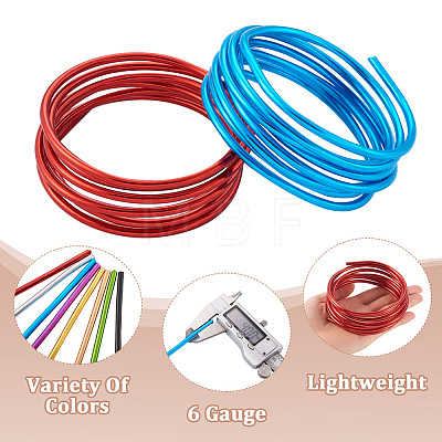Fashewelry 8 Roll 8 Colors Round Aluminum Wire AW-FW0001-03-1