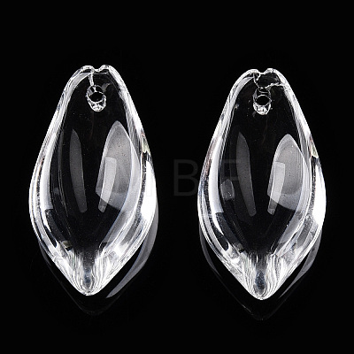 Transparent Glass Petal Beads GLAA-N001-10-1