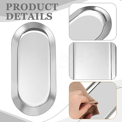 12Pcs 4 Sizes 201 Stainless Steel Oval Jewelry Plate ODIS-WA0001-34B-1