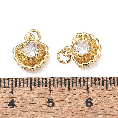 Ocean Brass Pave Clear Cubic Zirconia Pendants CU-CBAF3CF-02I-01-1