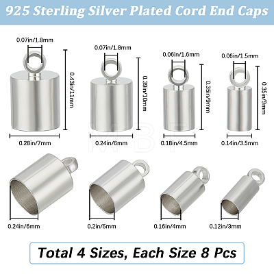 32Pcs 4 Style Brass Cord Ends KK-BBC0010-91S-1