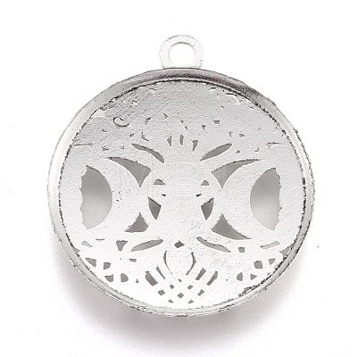 Tibetan Style Hollow Alloy Pendants TIBEP-F075-01AS-RS-1