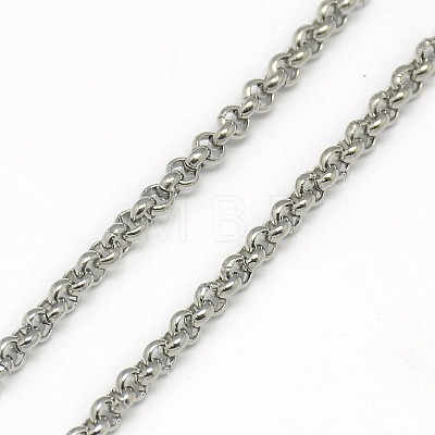 Trendy Unisex 304 Stainless Steel Cross Rolo Chain Necklaces NJEW-L043A-09P-1