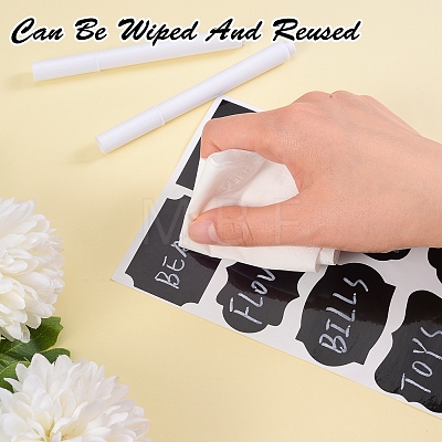 30 Sheets Flat Round & Rectangle & Oval Blank Wipe-off Die Reusable Waterproof PVC Adhesive Sticker DIY-SZ0005-64-1