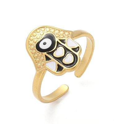 304 Stainless Steel Adjustable Cuff Rings RJEW-Q015-01G-D-1