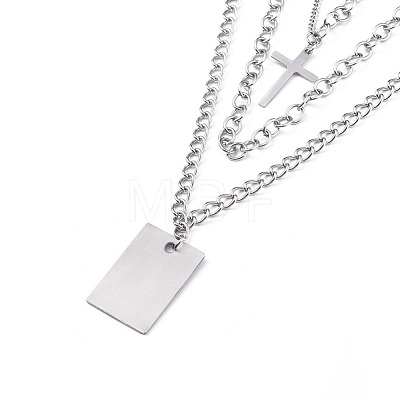 304 Stainless Steel Pendant Necklaces Sets NJEW-JN02525-1