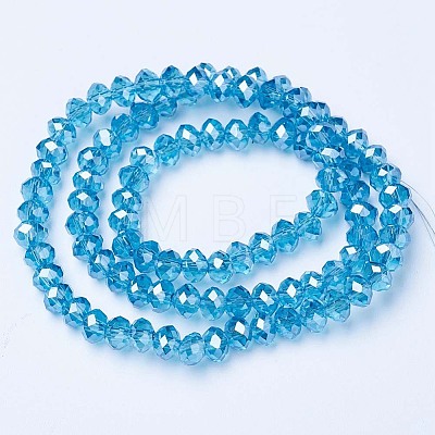 Electroplate Glass Beads Strands X-EGLA-A034-T8mm-A13-1