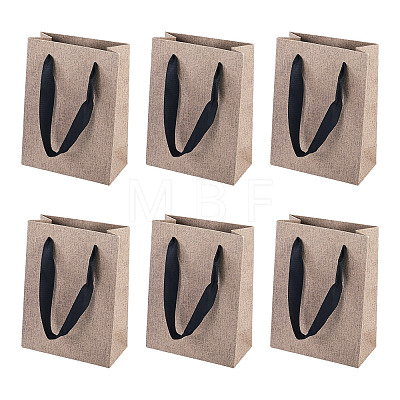 10Pcs Paper Gift Tote Bags with Nylon Ribbon Handles ABAG-TA0002-31B-1