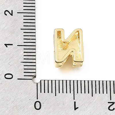 Brass Micro Pave Clear Cubic Zirconia Initial Spacer Bars KK-E802-34G-N-1
