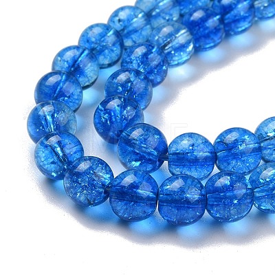 Crackle Glass Round Bead Strands CCG-C001-01B-03-1