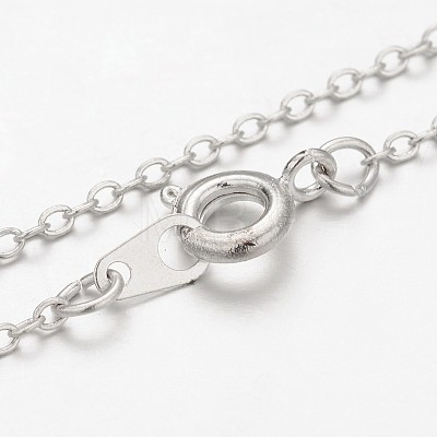 Platinum Plated Vintage Chakra Jewelry Brass Gemstone Cross Pendant Necklaces NJEW-JN01155-02-1