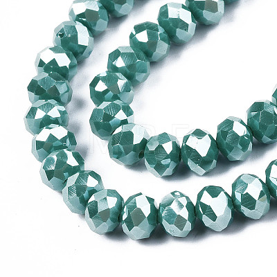 Electroplate Glass Beads Strands EGLA-A034-P6mm-A09-1