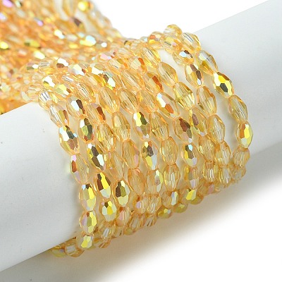 Transparent Electroplate Glass Beads Strands GLAA-K064-04A-HP01-1