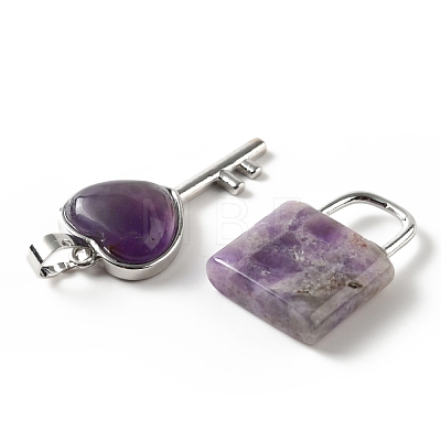 Natural Amethyst Pendants G-E580-01P-09-1