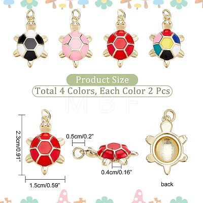  8Pcs 4 Colors Brass Enamel Pendants KK-NB0002-65-1