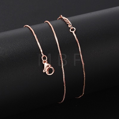 Brass Box Chain Necklaces for Women NJEW-D302-41RG-1