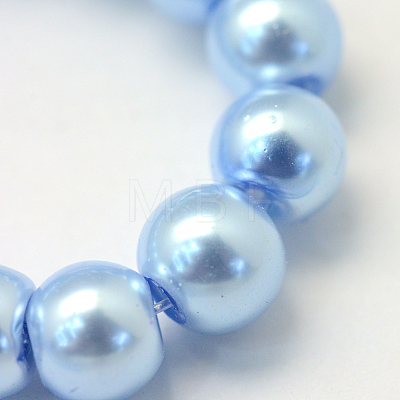 Baking Painted Pearlized Glass Pearl Round Bead Strands HY-Q330-8mm-24-1
