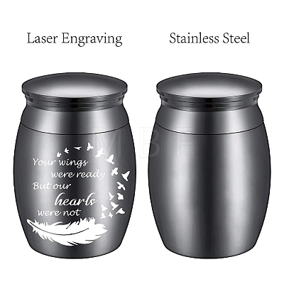 CREATCABIN Stainless Steel Cremation Urn AJEW-CN0001-91C-1