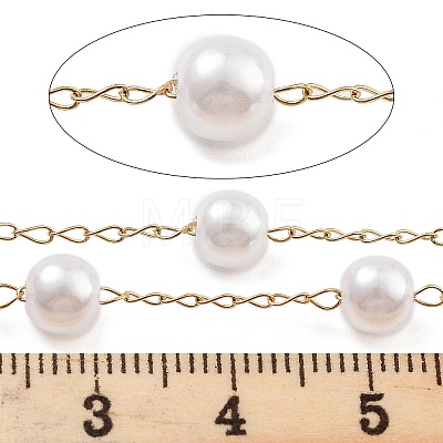 Handmade Round ABS Imitation Pearl Beaded Chains CHS-P019-09E-G-1