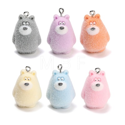 Flocking Opaque Resin Pendants FIND-E060-05-1