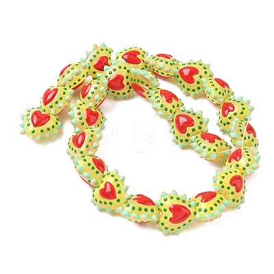 Baking Paint Glass Bumpy Beads Heart LAMP-V001-09A-1