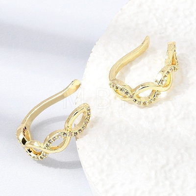 Brass Micro Pave Cubic Zirconia Cuff Earrings for Women CU-CBAE7DF-20G-1
