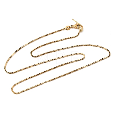 1.2MM Unisex 304 Stainless Steel Box Chain Necklaces NJEW-P356-12G-1