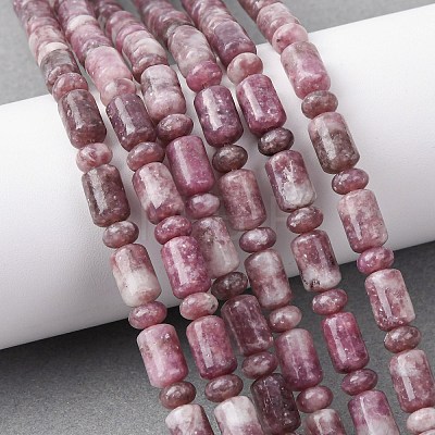 Natural Lepidolite/Purple Mica Stone Beads Strands G-H343-B01-01-1